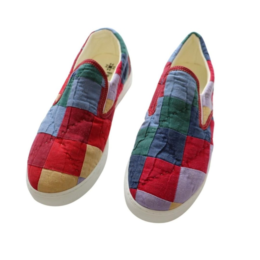 Women Farewell Frances | Quilted Sneakers Rainbow Postage Stamp