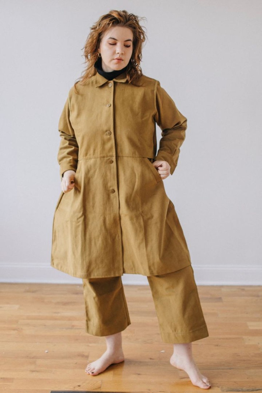 Women Farewell Frances | Maude Twill Trench Coat Mustard Sz Xs S M L