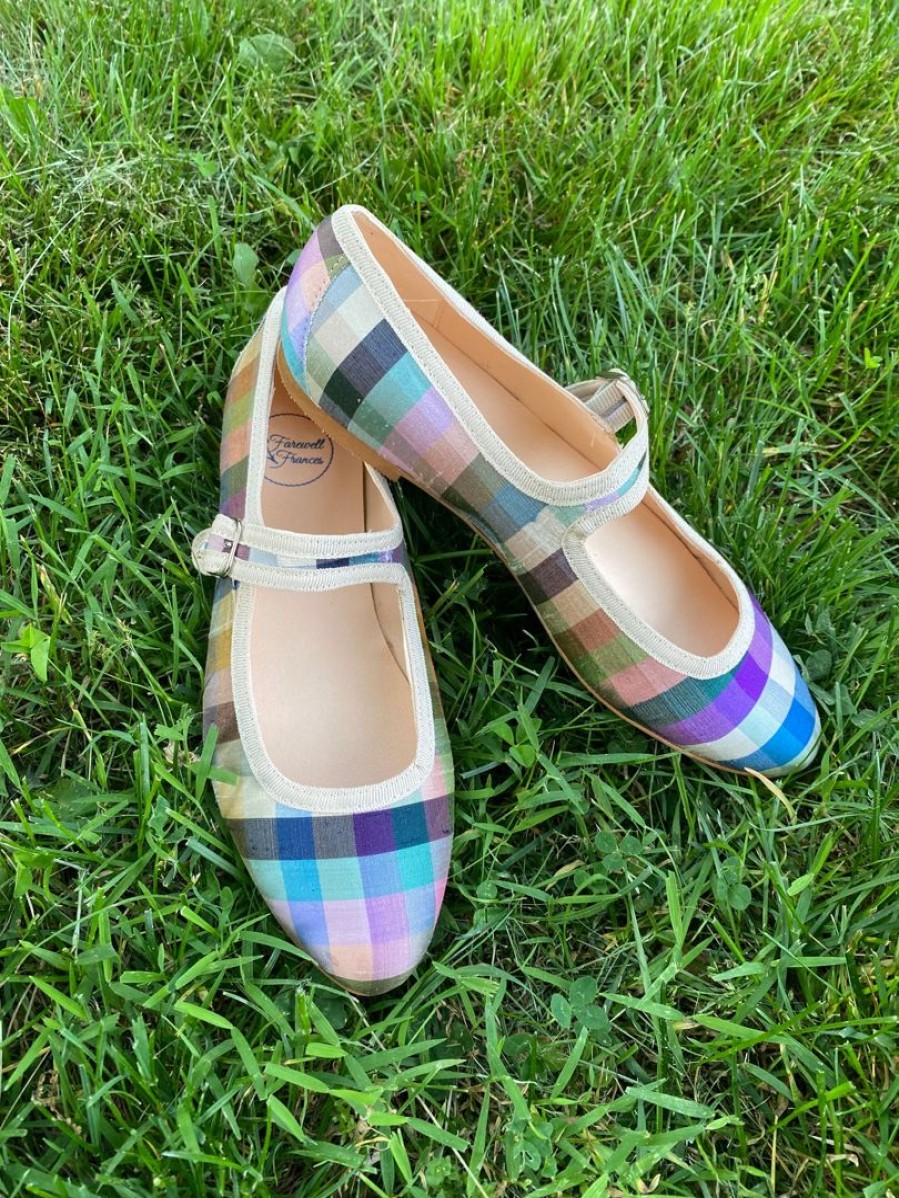 Women Farewell Frances | Plaid Silk Taffeta Mary Janes