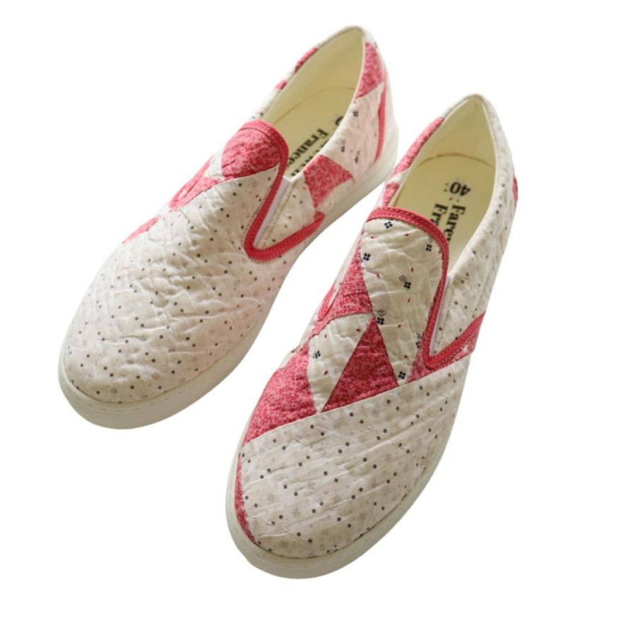 Women Farewell Frances | Quilted Sneakers Red And White