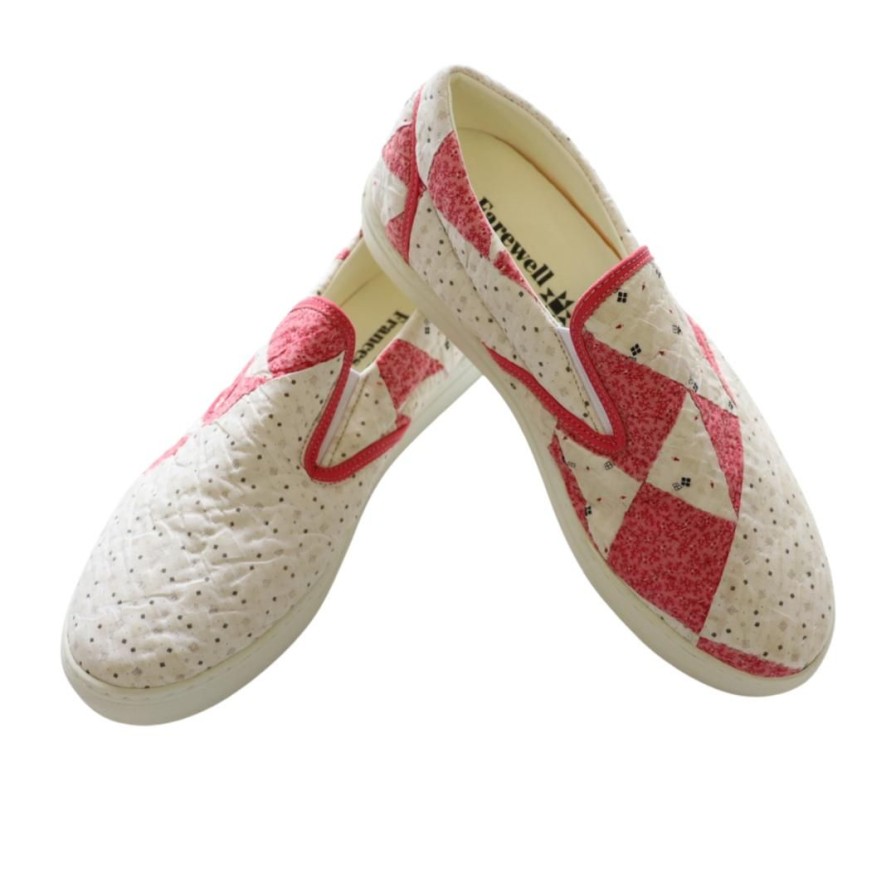 Women Farewell Frances | Quilted Sneakers Red And White